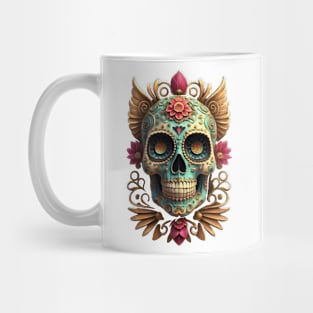 Sugar Skull Dia de los Muertos Mexican Day Of The Dead Tattoo Art Culture Punk Rock Goth Skeleton Mug